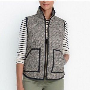 JCrew Excursion Quilted Herringbone Vest Womens Zip Up Size XXS